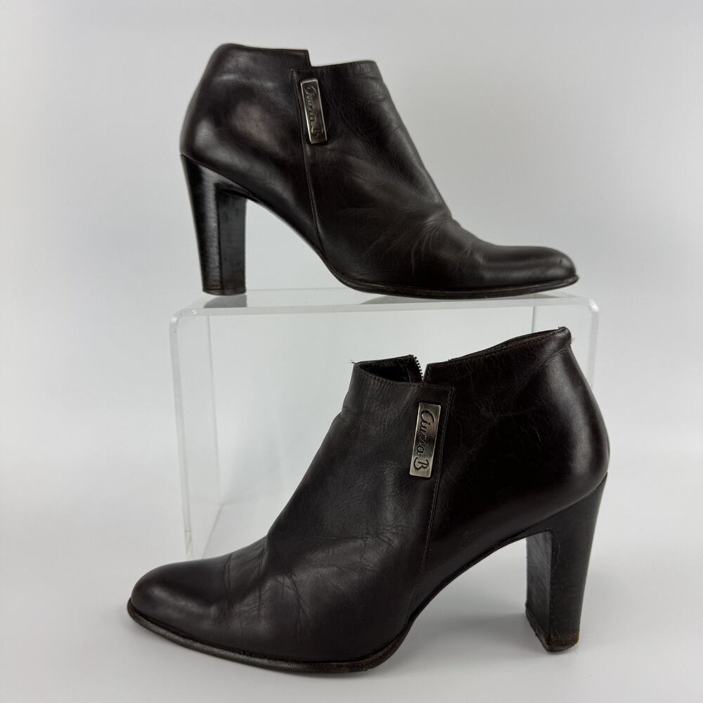 Cinzia Baldassarri Women's Dark Brown Leather Ankle Bootie Sz 38 Italy 7 US